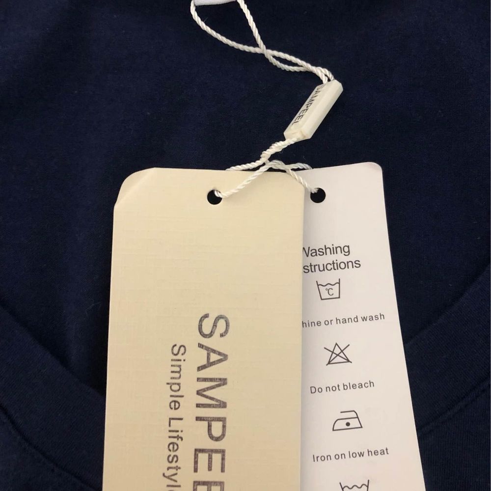 NWT Medium Sampeel Womens Short Sleeve Black White Brown Pocket Blouse C5560 - Picture 5 of 6